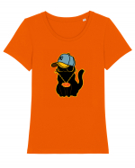 Hip Hop Cat  Tricou mânecă scurtă guler larg fitted Damă Expresser