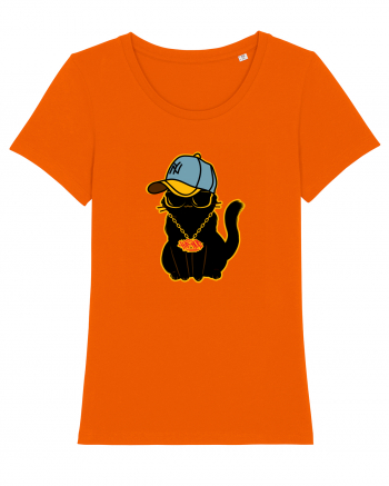 Hip Hop Cat  Bright Orange