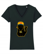 Hip Hop Cat  Tricou mânecă scurtă guler V Damă Evoker