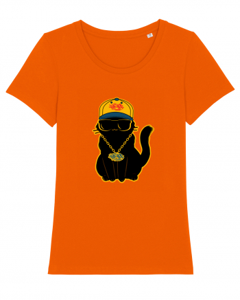 Hip Hop Cat  Bright Orange