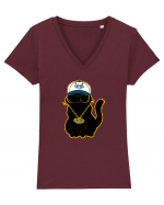 Hip Hop Cat  Tricou mânecă scurtă guler V Damă Evoker