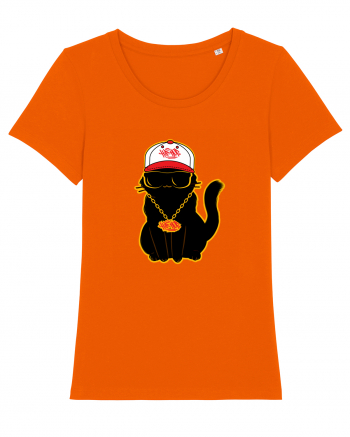 Hip Hop Cat  Bright Orange