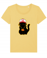 Hip Hop Cat  Tricou mânecă scurtă guler larg fitted Damă Expresser