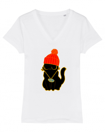 Hip Hop Cat  White