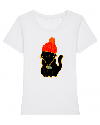 Hip Hop Cat  White