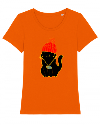 Hip Hop Cat  Bright Orange