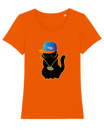 Hip Hop Cat  Bright Orange