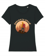 Addicted to Hiking! Tricou mânecă scurtă guler larg fitted Damă Expresser