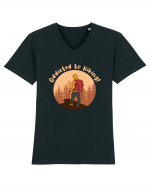 Addicted to Hiking! Tricou mânecă scurtă guler V Bărbat Presenter