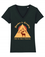 Adventure is Everything Find the Trully Peaceful Tricou mânecă scurtă guler V Damă Evoker