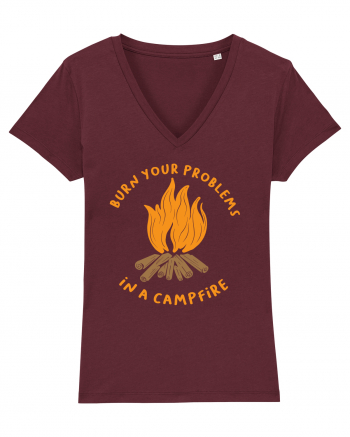 Burn Your Problems in a Campfire Burgundy