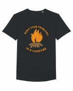 Burn Your Problems in a Campfire Tricou mânecă scurtă guler larg Bărbat Skater