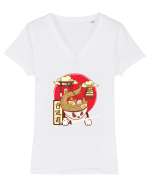 Ramen Warrior Tricou mânecă scurtă guler V Damă Evoker