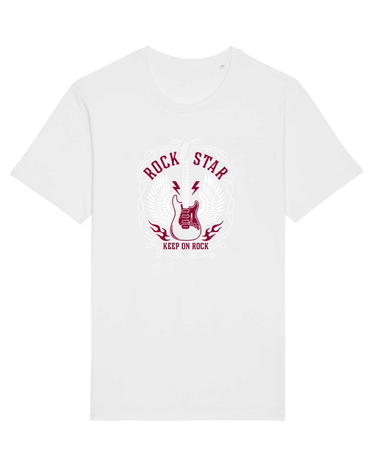 Tricou mânecă scurtă Unisex Rocker White