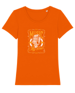 MUSIC Tricou mânecă scurtă guler larg fitted Damă Expresser