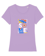 AWESOME Tricou mânecă scurtă guler larg fitted Damă Expresser
