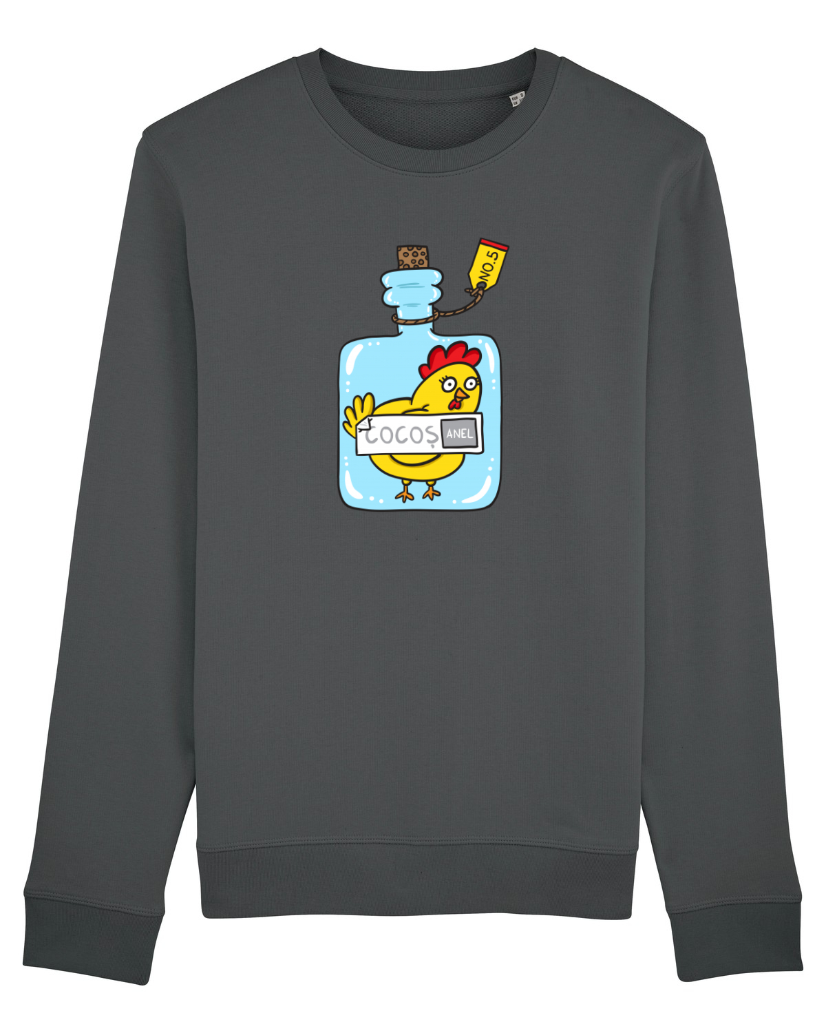 Bluză mânecă lungă Unisex Rise Anthracite