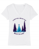Camp Will Bring You Back to Life! Tricou mânecă scurtă guler V Damă Evoker