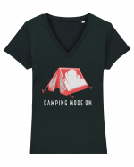 Camping Mode On Tricou mânecă scurtă guler V Damă Evoker
