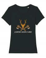 Camping Season is Here! Tricou mânecă scurtă guler larg fitted Damă Expresser