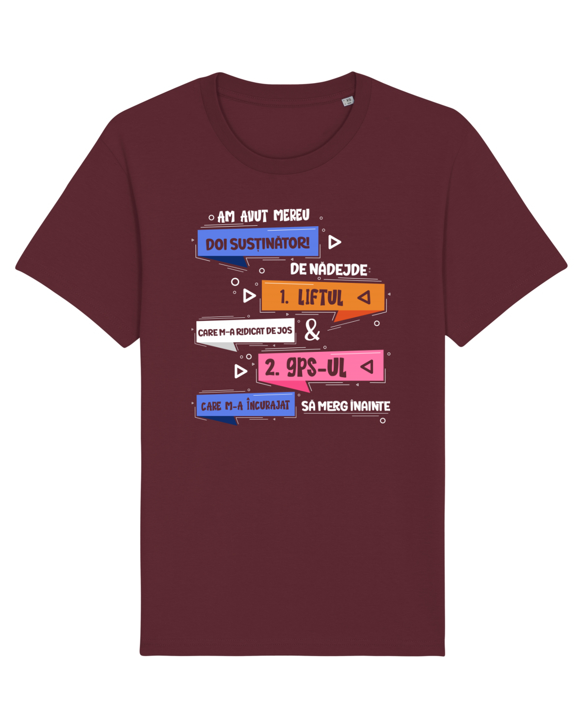 Tricou mânecă scurtă Unisex Rocker Burgundy