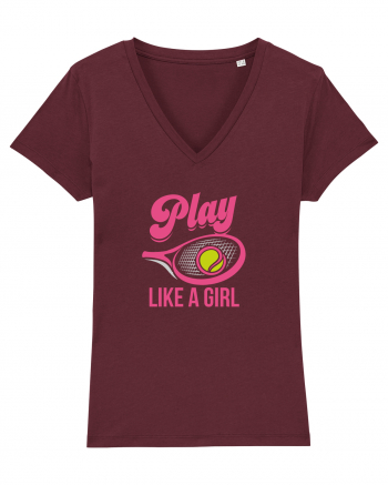 Play like a girl. Burgundy