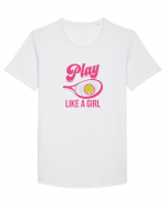 Play like a girl. Tricou mânecă scurtă guler larg Bărbat Skater