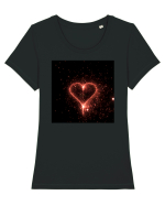 Hearts heart Tricou mânecă scurtă guler larg fitted Damă Expresser