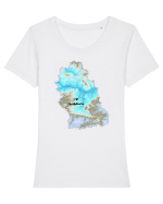 Hunedoara County Map Tricou mânecă scurtă guler larg fitted Damă Expresser