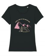 Come Camp in the Mountains! Tricou mânecă scurtă guler larg fitted Damă Expresser