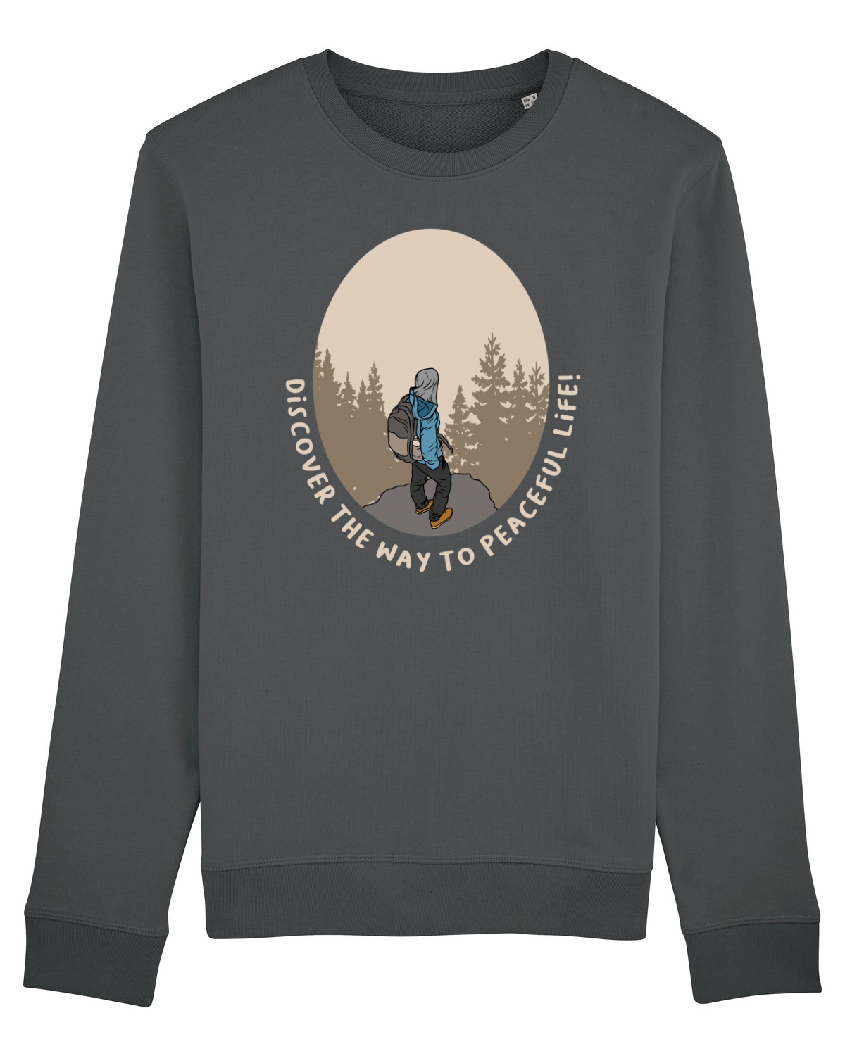 Bluză mânecă lungă Unisex Rise Anthracite