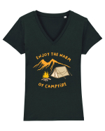 Enjoy the Warm of Campfire Tricou mânecă scurtă guler V Damă Evoker