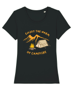 Enjoy the Warm of Campfire Tricou mânecă scurtă guler larg fitted Damă Expresser