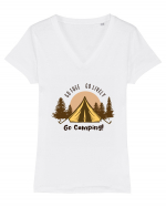 Go Free Go Lively Go Camping! Tricou mânecă scurtă guler V Damă Evoker
