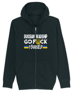 Russian Warship Go Fuck Yourself Russkiy Voyennyy Korabl' Idi Na Khuy Hanorac cu fermoar Unisex Connector