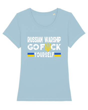 Russian Warship Go Fuck Yourself Russkiy Voyennyy Korabl' Idi Na Khuy Sky Blue