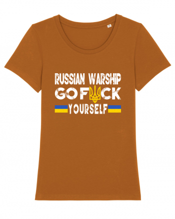 Russian Warship Go Fuck Yourself Russkiy Voyennyy Korabl' Idi Na Khuy Roasted Orange