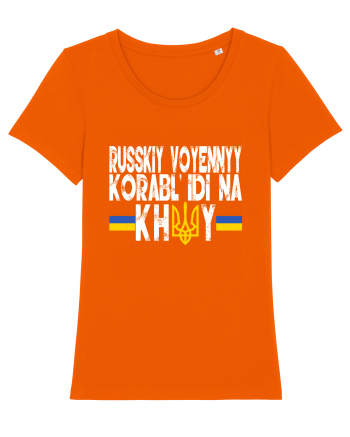 Russkiy Voyennyy Korabl' Idi Na Khuy Russian Warship Go Fuck Yourself Bright Orange
