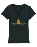 Campfire Heartbeats Tricou mânecă scurtă guler V Damă Evoker
