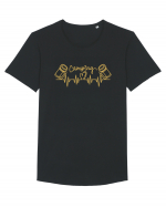 Camping Mugs Heartbeats Tricou mânecă scurtă guler larg Bărbat Skater