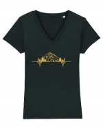 Mountain Heartbeats Tricou mânecă scurtă guler V Damă Evoker