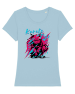karate magenta Tricou mânecă scurtă guler larg fitted Damă Expresser