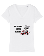 PE DRUMUL CĂTRE SUCCES V1 Tricou mânecă scurtă guler V Damă Evoker