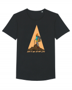 Hike is My Second Life! Tricou mânecă scurtă guler larg Bărbat Skater