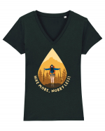 Hike More, Worry Less Tricou mânecă scurtă guler V Damă Evoker