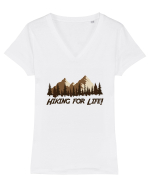 Hiking for Life! Tricou mânecă scurtă guler V Damă Evoker