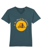 In the Mood for Camping Tricou mânecă scurtă guler V Bărbat Presenter