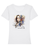 pentru femei moderne - Close your eyes and make a wish Tricou mânecă scurtă guler larg fitted Damă Expresser