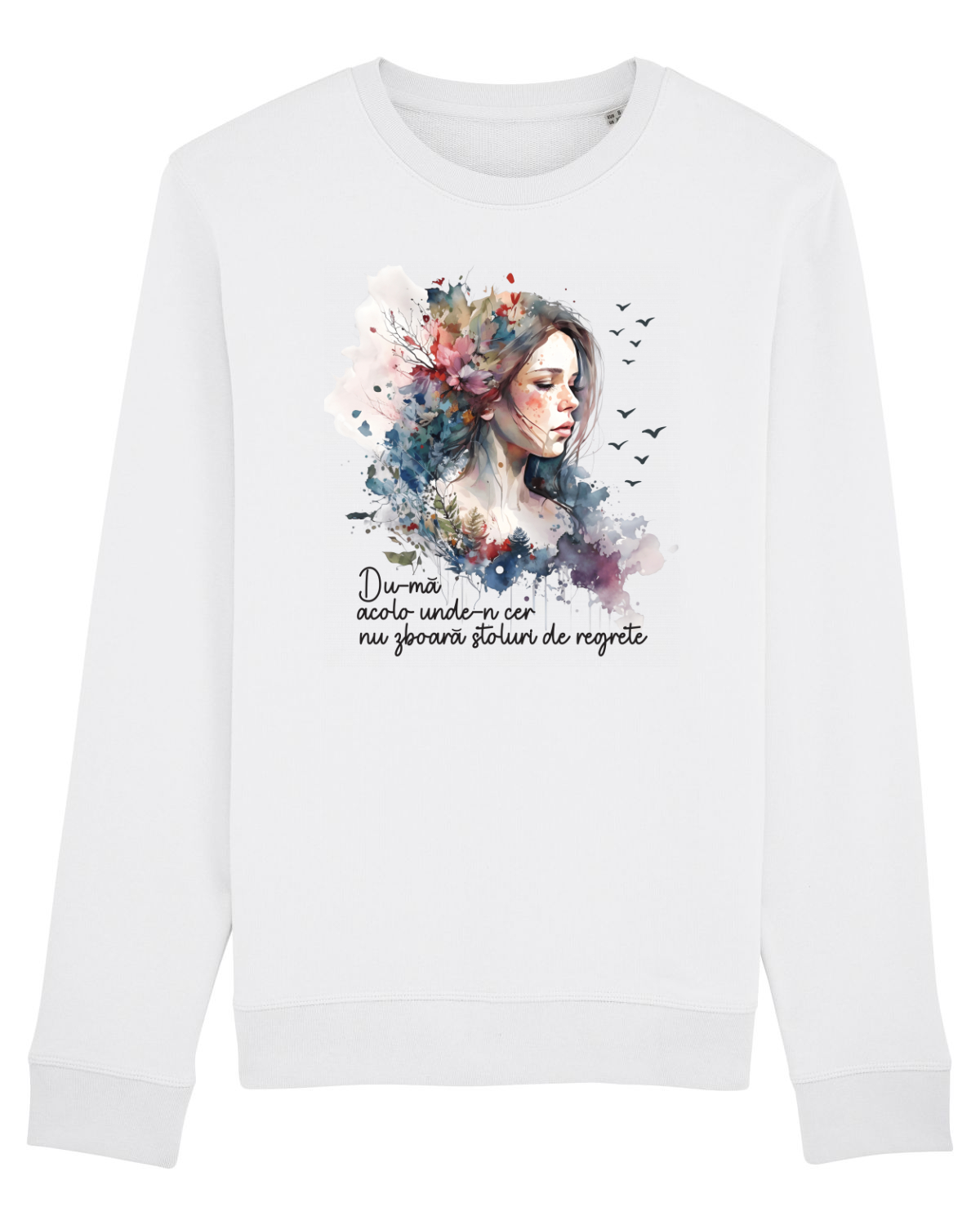 Bluză mânecă lungă Unisex Rise White