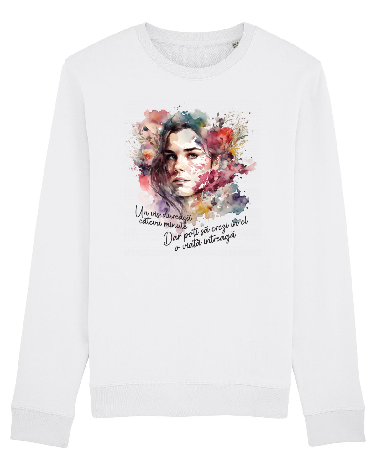 Bluză mânecă lungă Unisex Rise White